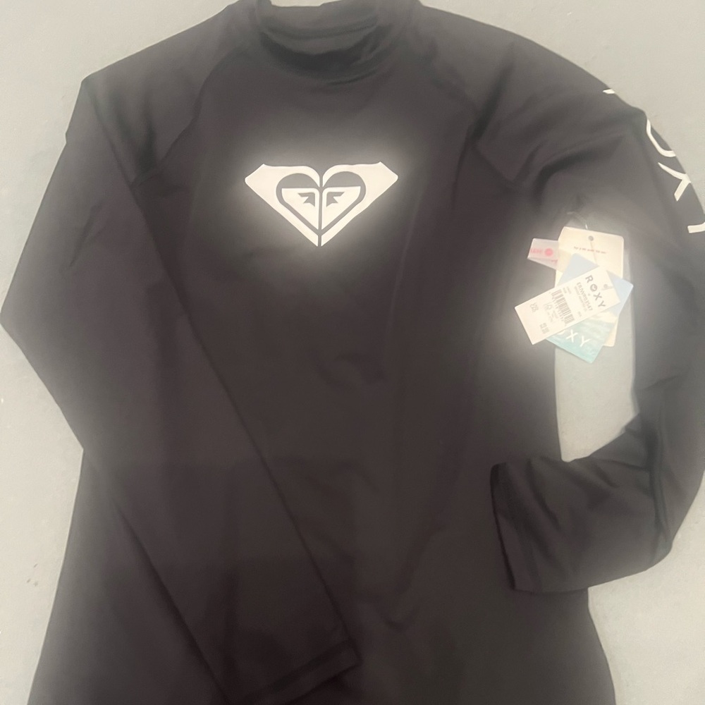 Roxy Black Rash Guard with Logo
